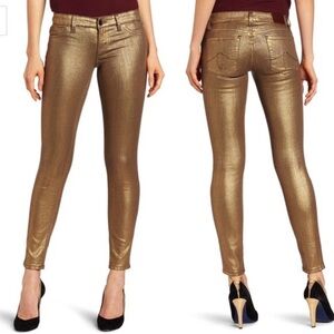 Level 99 Janice Ultra Skinny Gold Pants Size 26